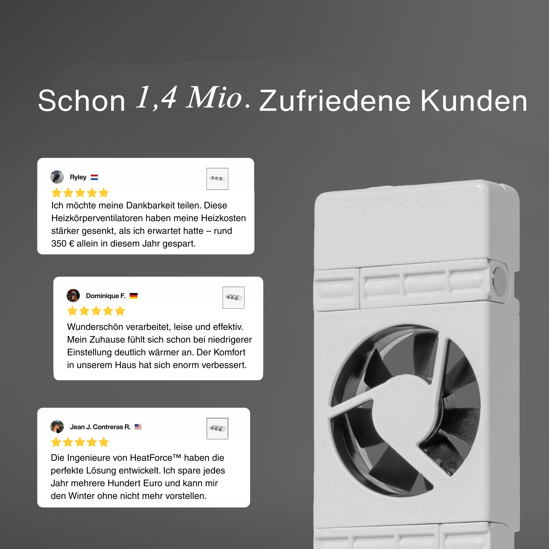 HeatForce™ Heizkörperventilator Mono-Set